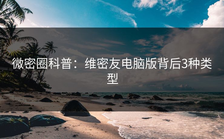 微密圈科普：维密友电脑版背后3种类型