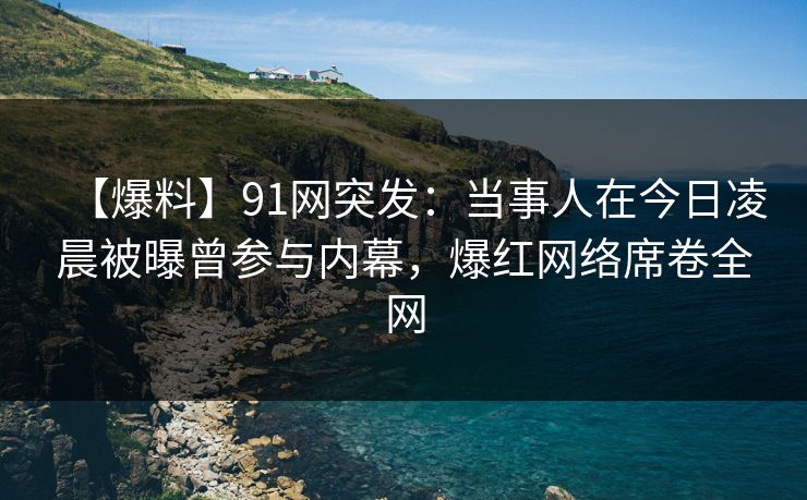 【爆料】91网突发：当事人在今日凌晨被曝曾参与内幕，爆红网络席卷全网