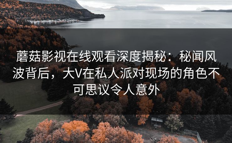 蘑菇影视在线观看深度揭秘：秘闻风波背后，大V在私人派对现场的角色不可思议令人意外